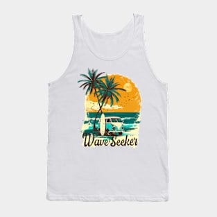 Wave seeker Retro Summer Vibes Beach Life Classic Car Novelty Gift Tank Top